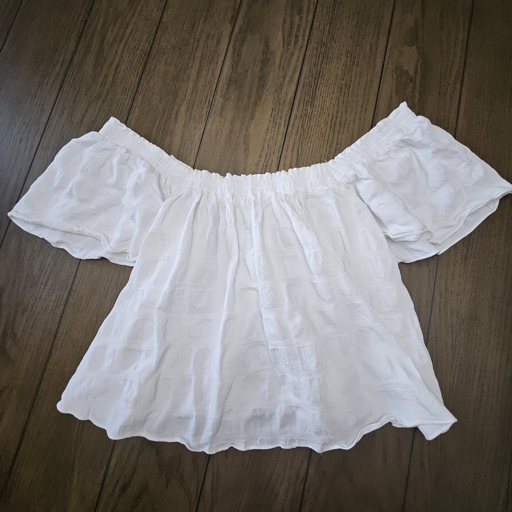 Mustard Seed White Off-Shoulder Blouse